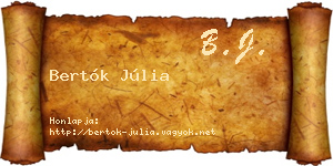 Bertók Júlia névjegykártya